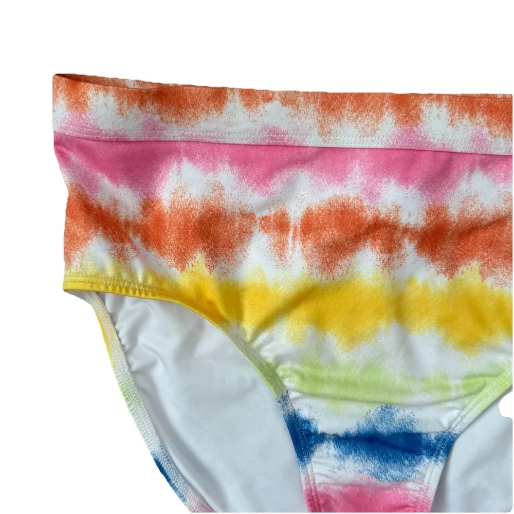 Girls Tie Dye Two Piece Swimsuit Size 16 Vacation Beach Colorful Resort‎ Cruise